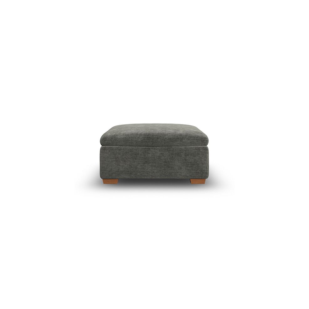 Selby Storage Footstool in Plush Charcoal Fabric 3