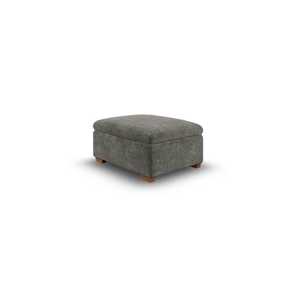 Selby Storage Footstool in Plush Charcoal Fabric 4