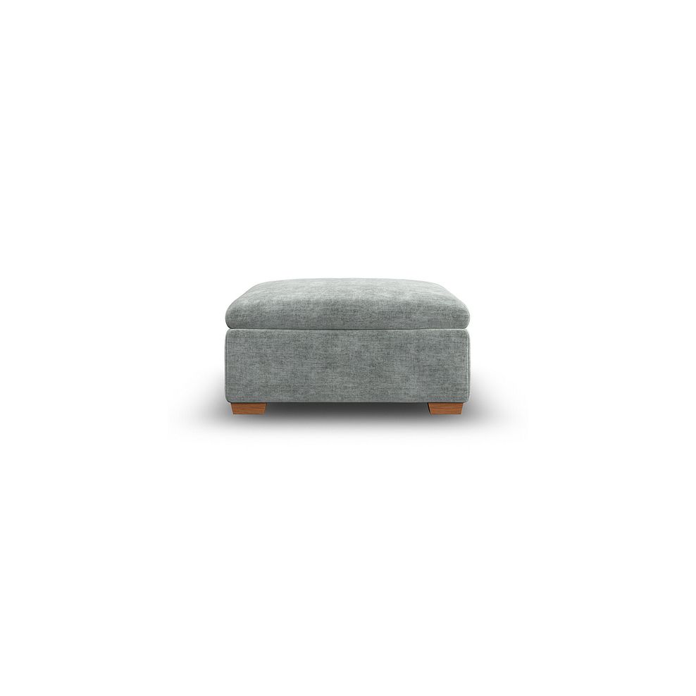 Selby Storage Footstool in Plush Silver Fabric 3