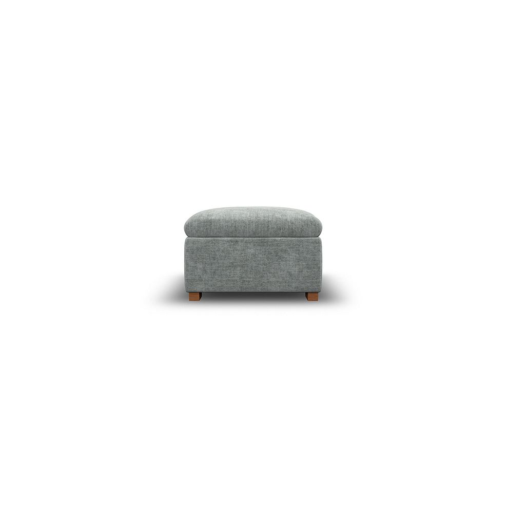 Selby Storage Footstool in Plush Silver Fabric 5