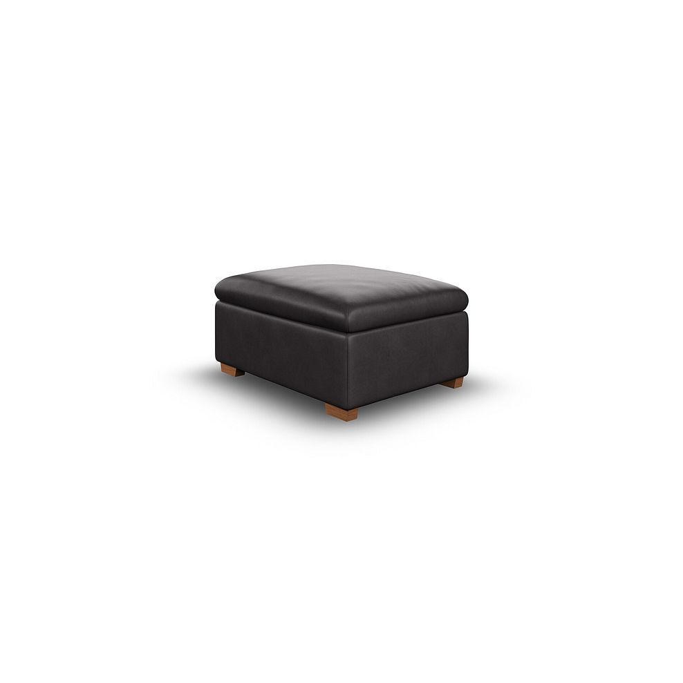 Selby Storage Footstoolin Virgo Black Leather 7