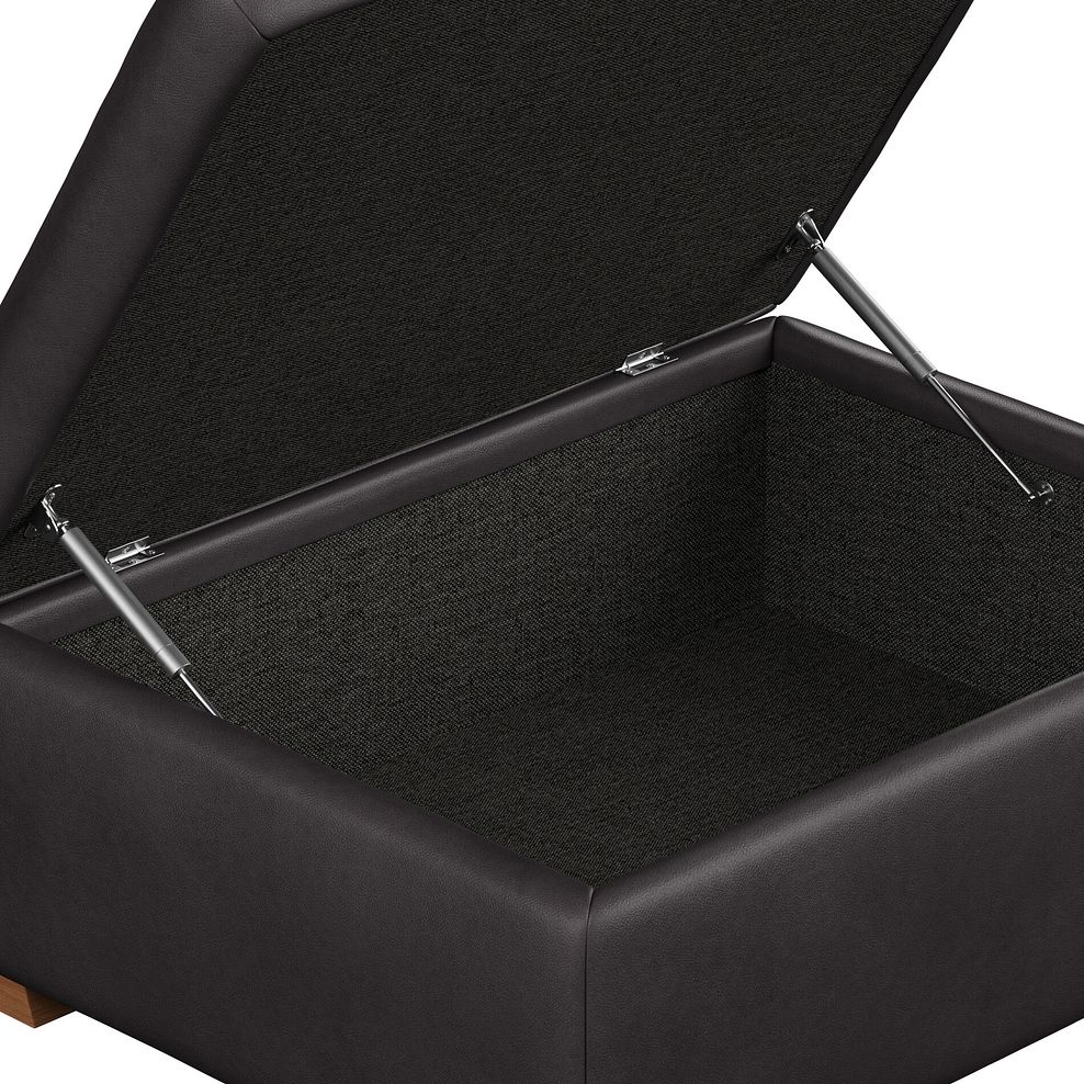 Selby Storage Footstoolin Virgo Black Leather 11