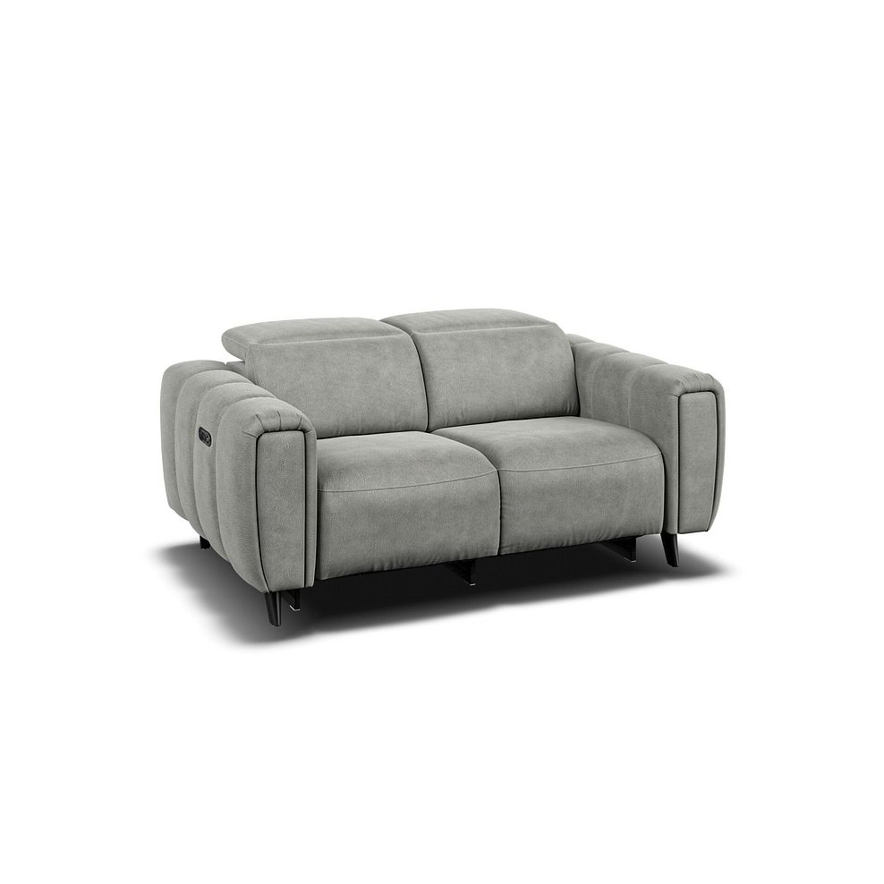 Seymour 2 Seater Recliner Sofa With Power Headrest in Billy Joe Dove Grey Fabric 1