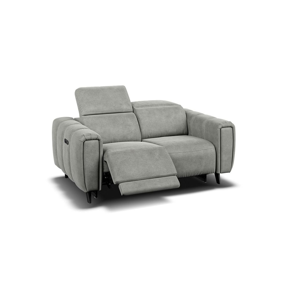 Seymour 2 Seater Recliner Sofa With Power Headrest in Billy Joe Dove Grey Fabric 3