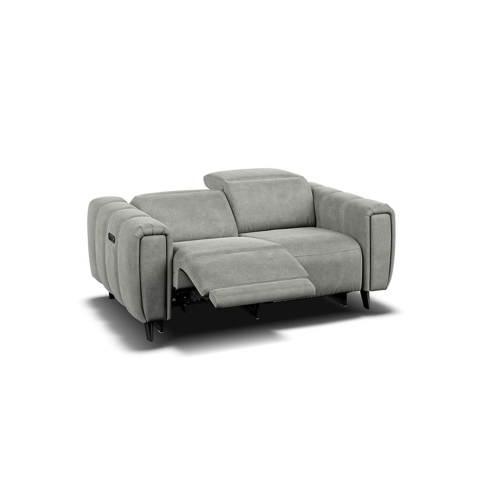 Seymour 2 Seater Recliner Sofa With Power Headrest in Billy Joe Dove Grey Fabric 4