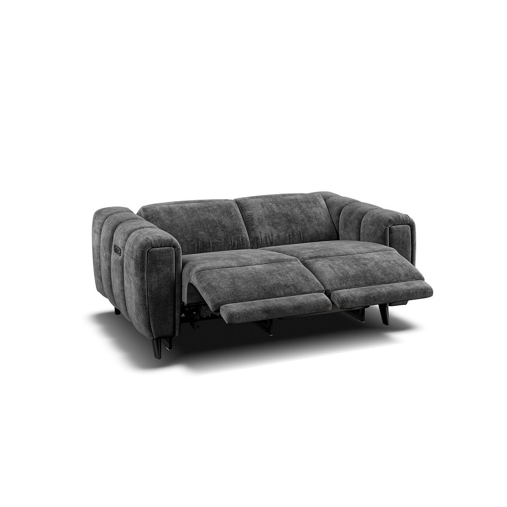 Seymour 2 Seater Recliner Sofa With Power Headrest in Descent Charcoal Fabric 2