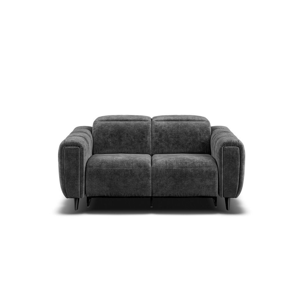 Seymour 2 Seater Recliner Sofa With Power Headrest in Descent Charcoal Fabric 6