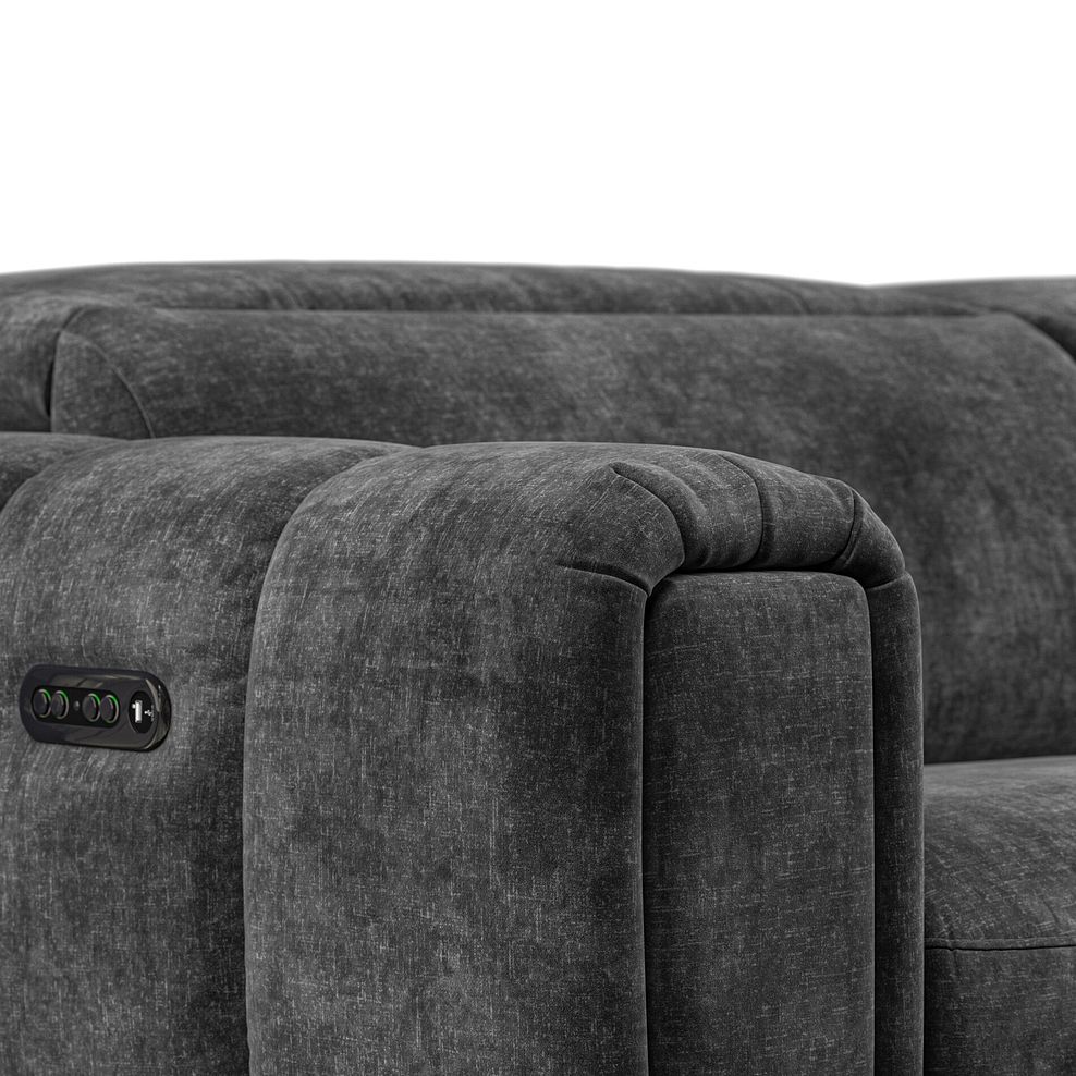 Seymour 2 Seater Recliner Sofa With Power Headrest in Descent Charcoal Fabric 10