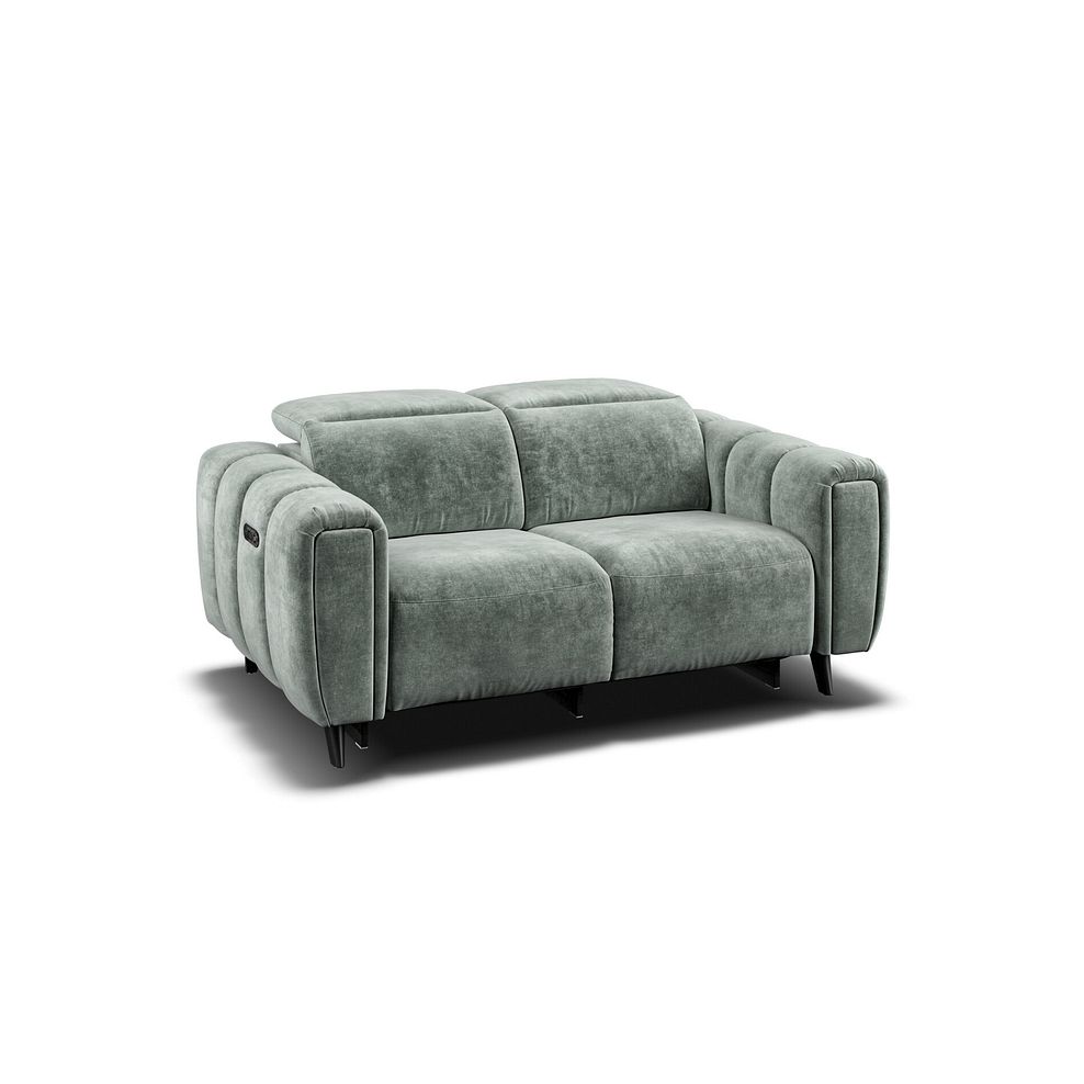 Seymour 2 Seater Recliner Sofa With Power Headrest in Descent Pewter Fabric