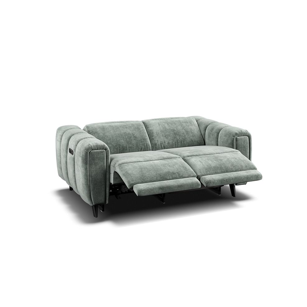 Seymour 2 Seater Recliner Sofa With Power Headrest in Descent Pewter Fabric 2