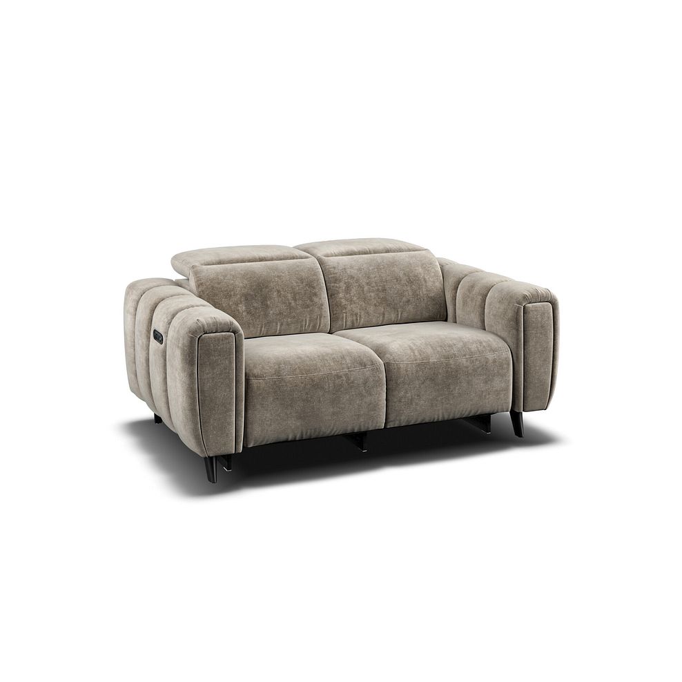 Seymour 2 Seater Recliner Sofa With Power Headrest in Descent Taupe Fabric