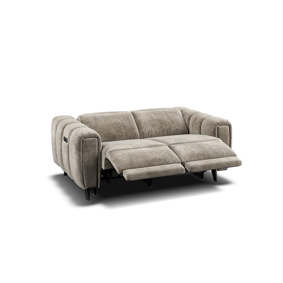 Seymour 2 Seater Recliner Sofa With Power Headrest in Descent Taupe Fabric 2