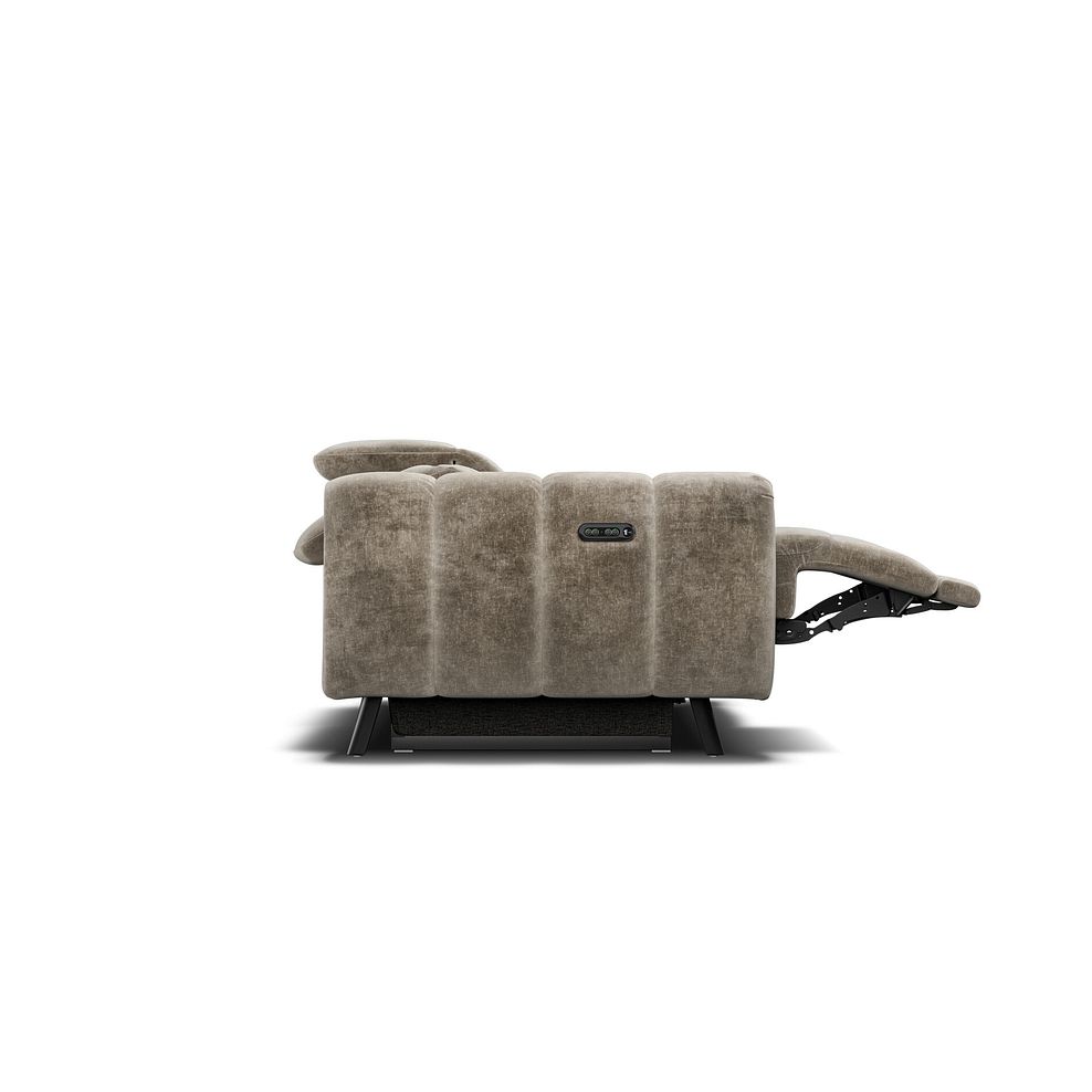 Seymour 2 Seater Recliner Sofa With Power Headrest in Descent Taupe Fabric 8