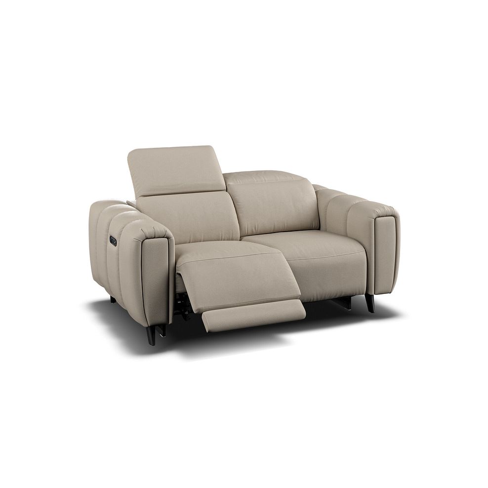 Seymour 2 Seater Recliner Sofa With Power Headrest in Pebble Leather 2