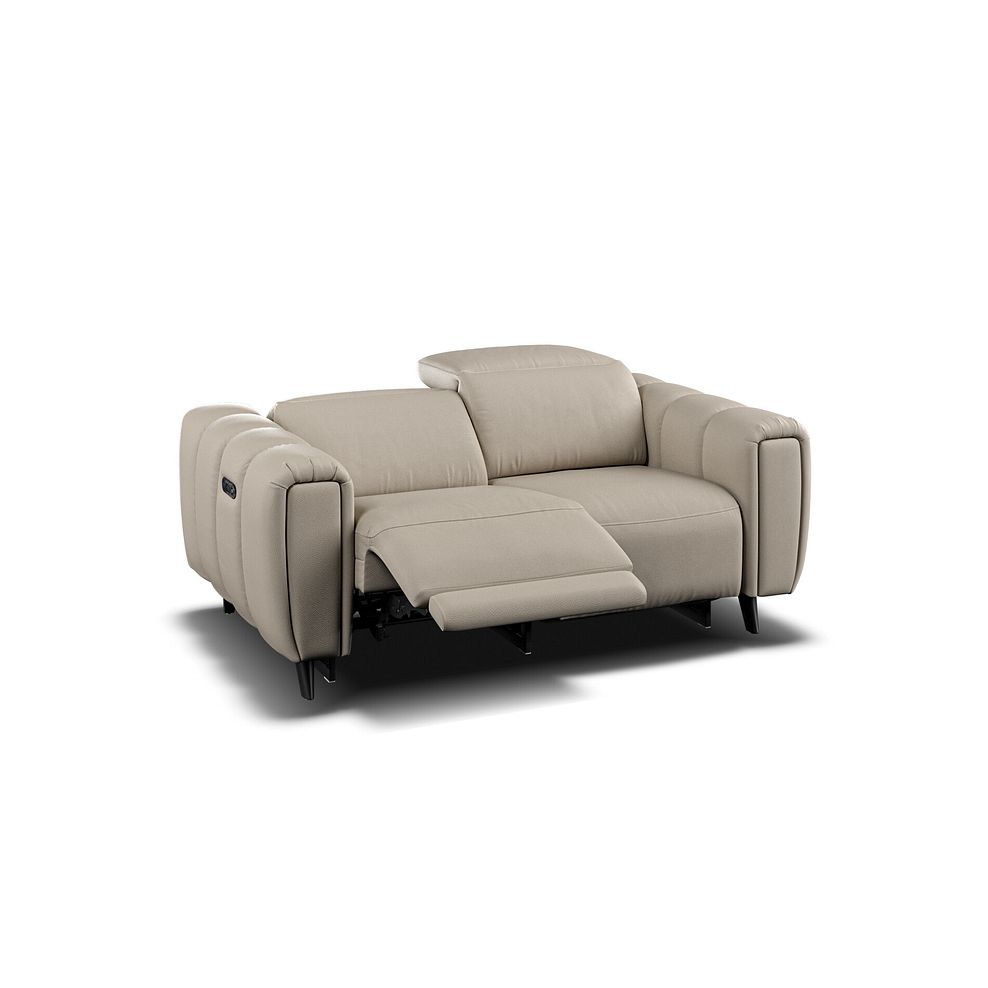 Seymour 2 Seater Recliner Sofa With Power Headrest in Pebble Leather 3