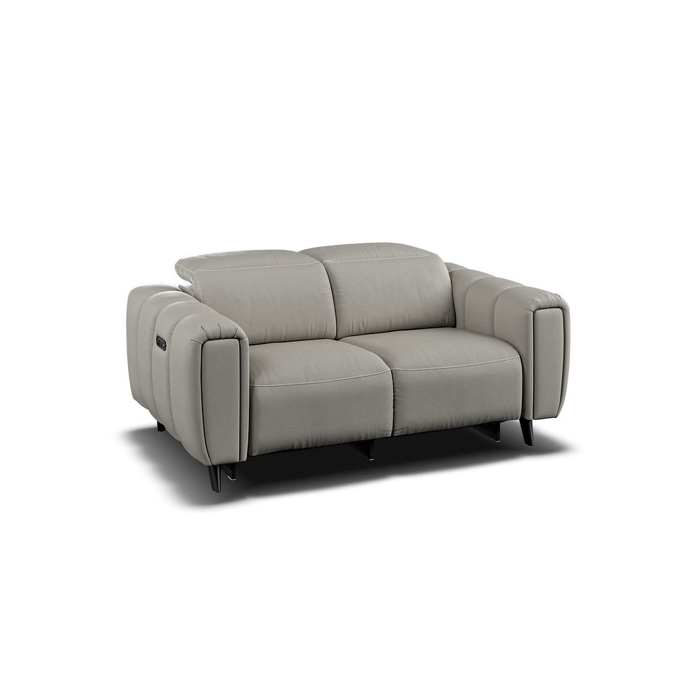 Seymour 2 Seater Recliner Sofa With Power Headrest in Taupe Leather 1