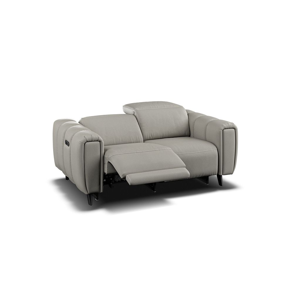 Seymour 2 Seater Recliner Sofa With Power Headrest in Taupe Leather 4