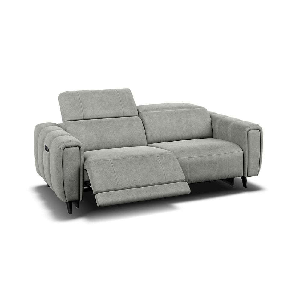 Seymour 3 Seater Recliner Sofa With Power Headrest in Billy Joe Dove Grey Fabric 2