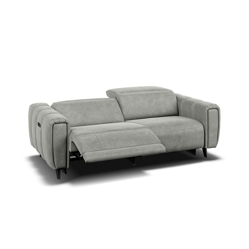 Seymour 3 Seater Recliner Sofa With Power Headrest in Billy Joe Dove Grey Fabric 3