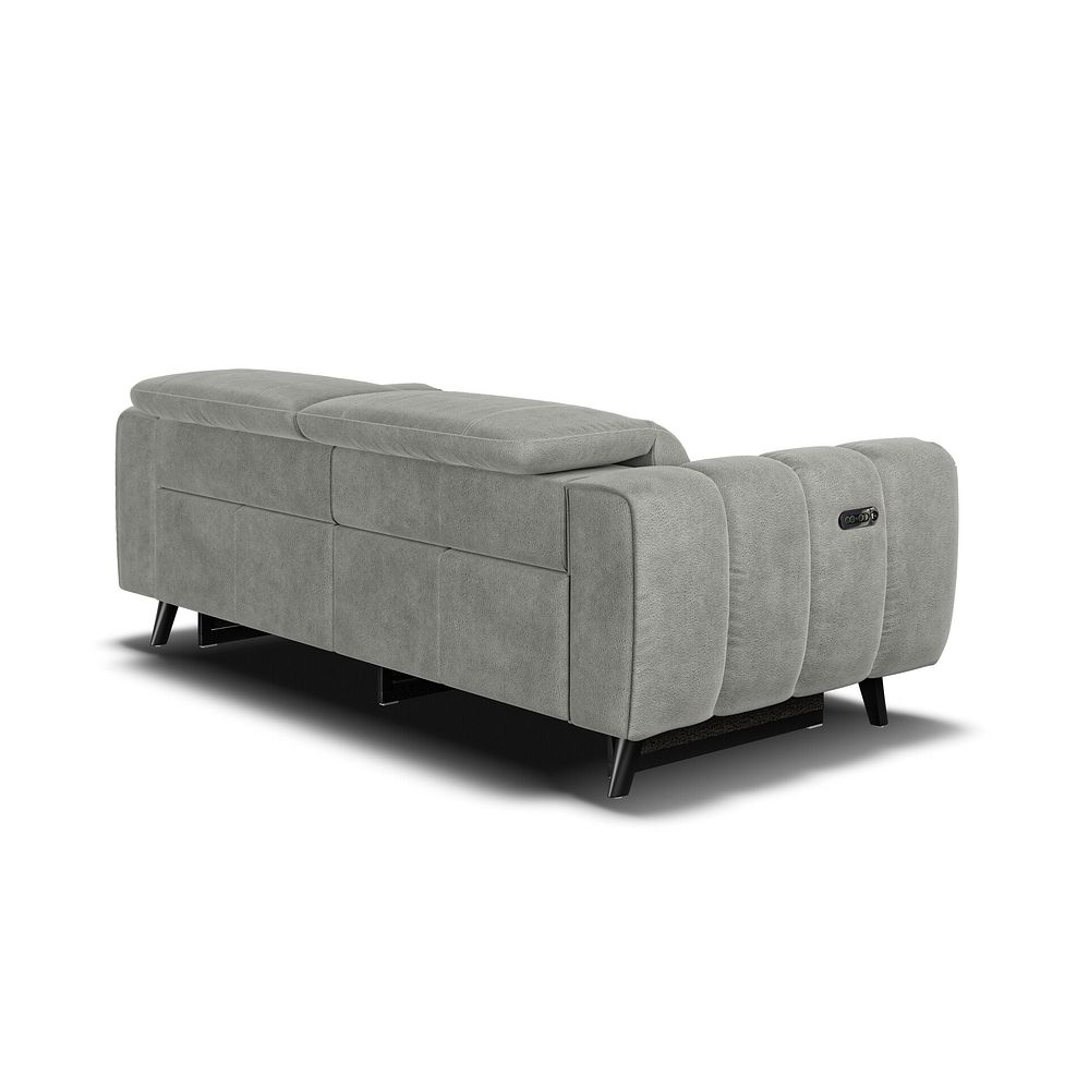 Seymour 3 Seater Recliner Sofa With Power Headrest in Billy Joe Dove Grey Fabric 5