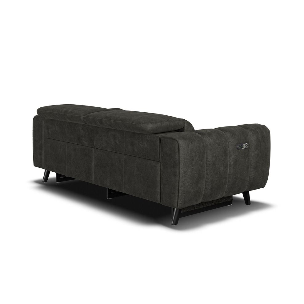 Seymour 3 Seater Recliner Sofa With Power Headrest in Billy Joe Grey Fabric 5