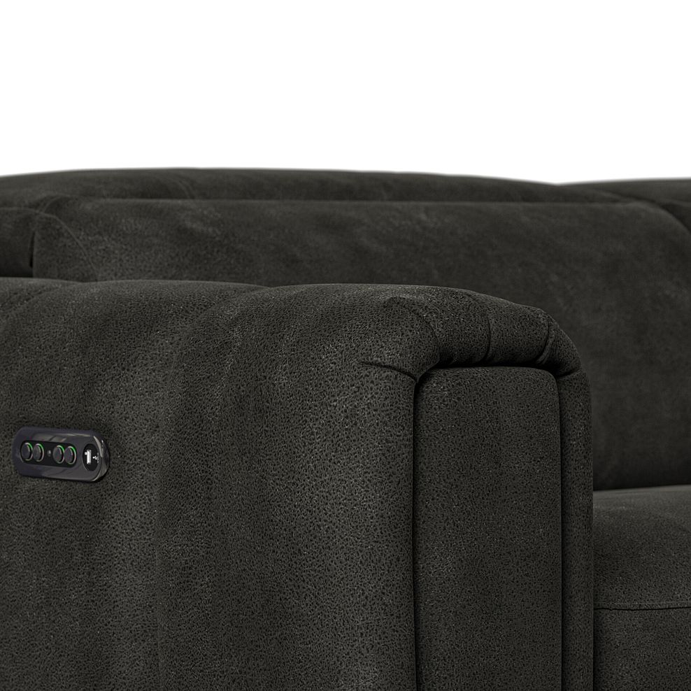 Seymour 3 Seater Recliner Sofa With Power Headrest in Billy Joe Grey Fabric 10