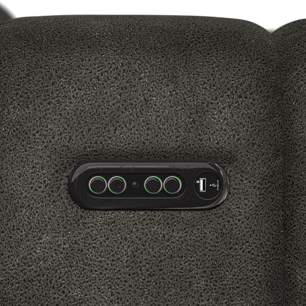 Seymour 3 Seater Recliner Sofa With Power Headrest in Billy Joe Grey Fabric 11