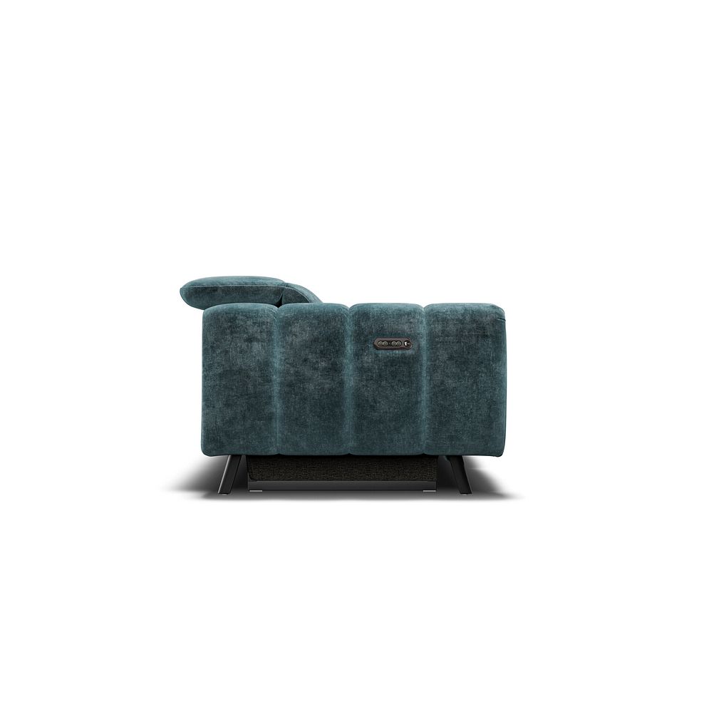 Seymour 3 Seater Recliner Sofa With Power Headrest in Descent Blue Fabric 11