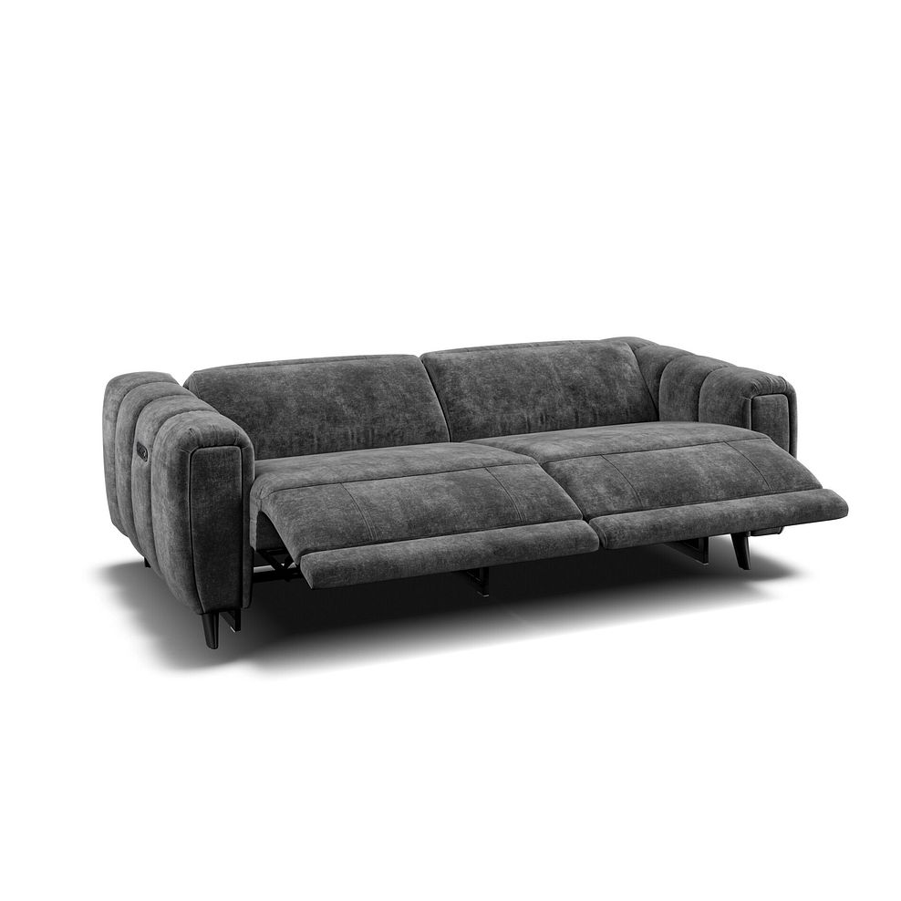 Seymour 3 Seater Recliner Sofa With Power Headrest in Descent Charcoal Fabric 4