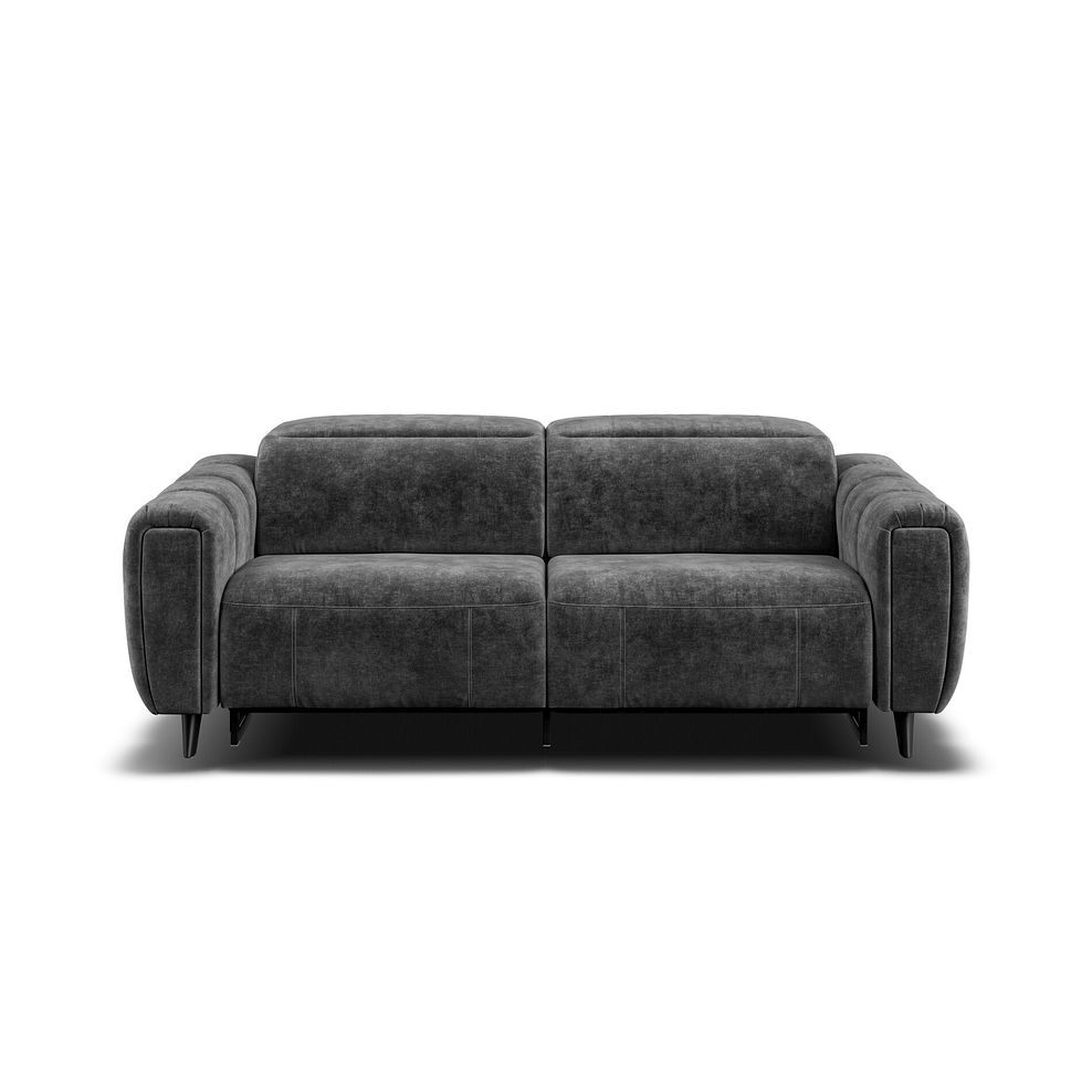 Seymour 3 Seater Recliner Sofa With Power Headrest in Descent Charcoal Fabric 6