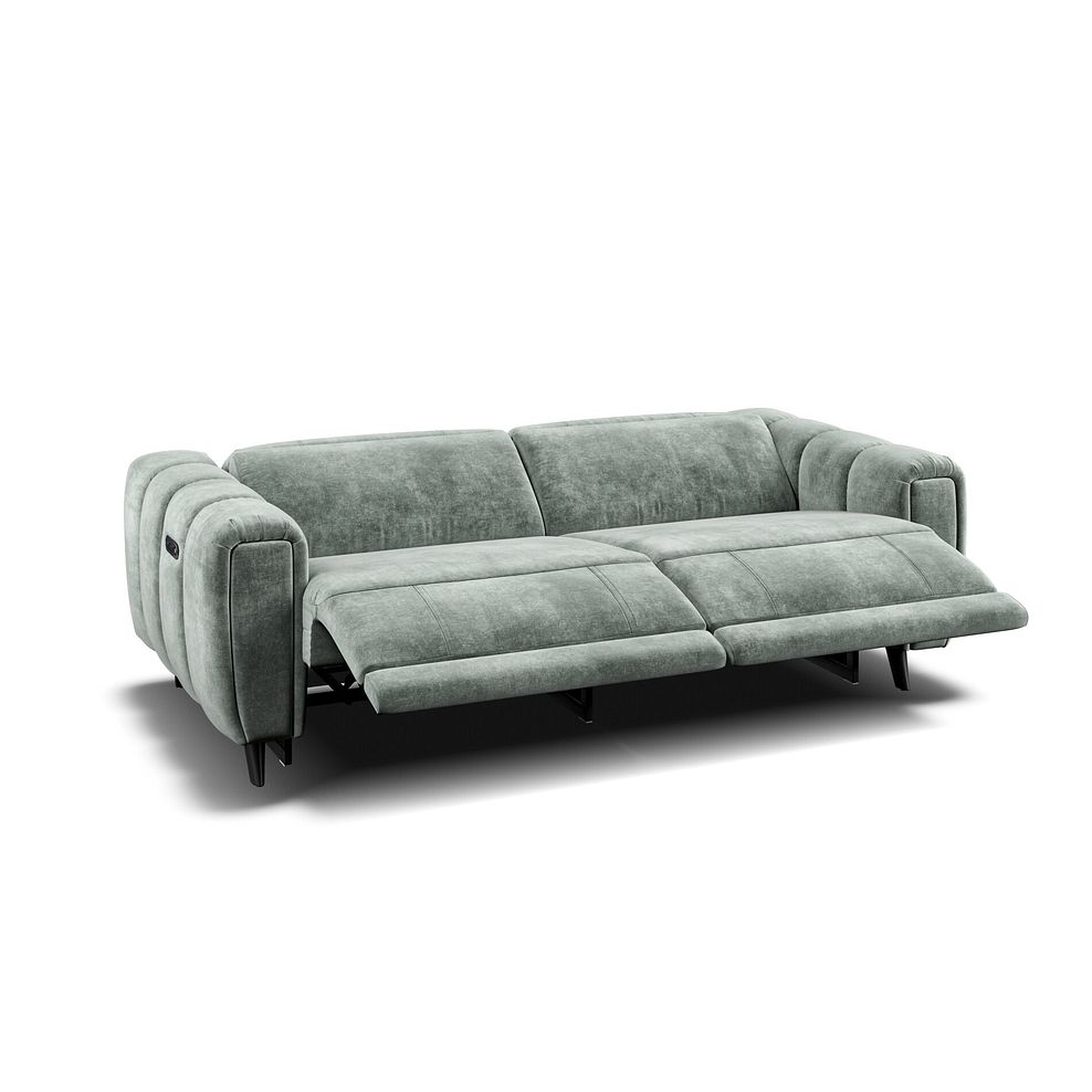 Seymour 3 Seater Recliner Sofa With Power Headrest in Descent Pewter Fabric 4