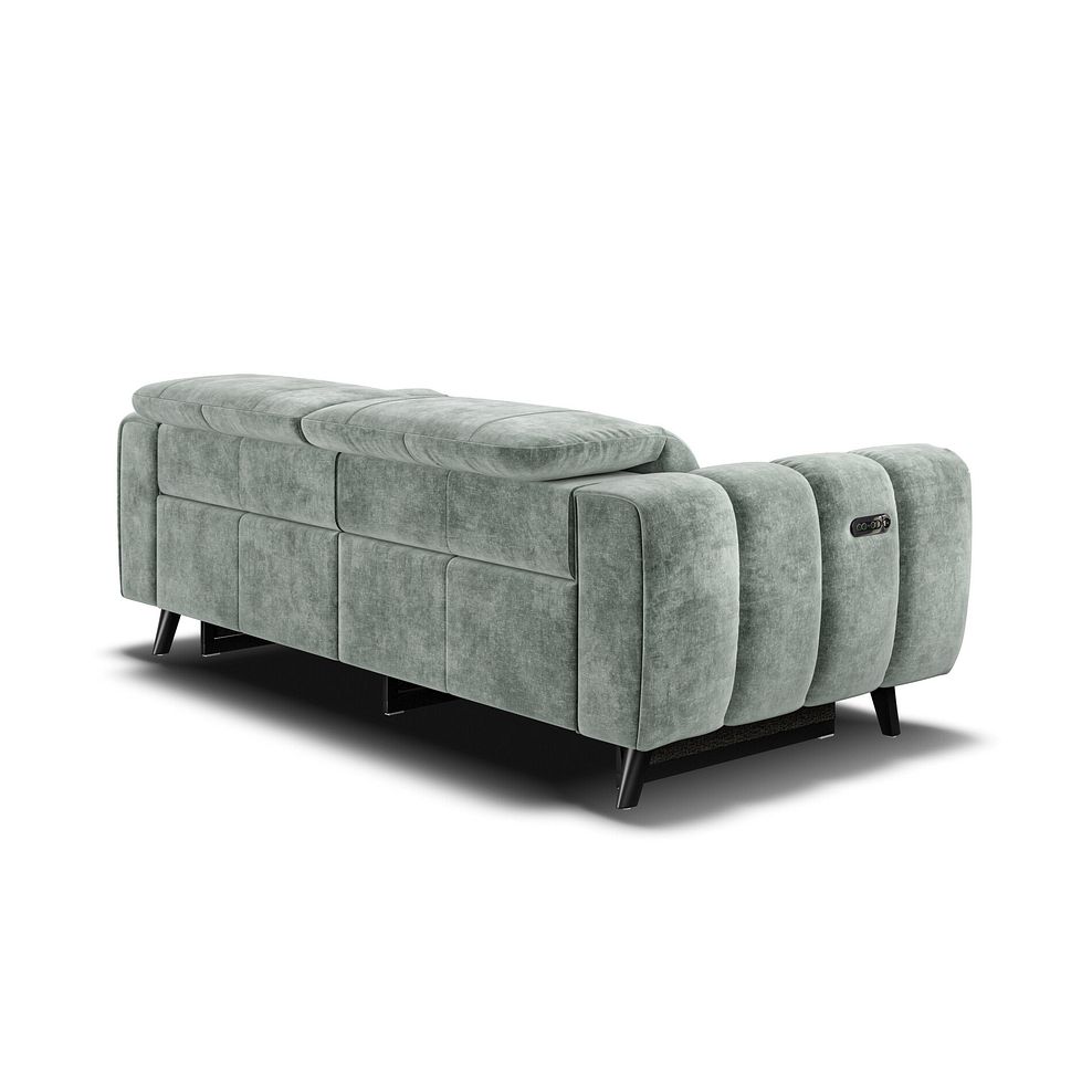 Seymour 3 Seater Recliner Sofa With Power Headrest in Descent Pewter Fabric Thumbnail 5