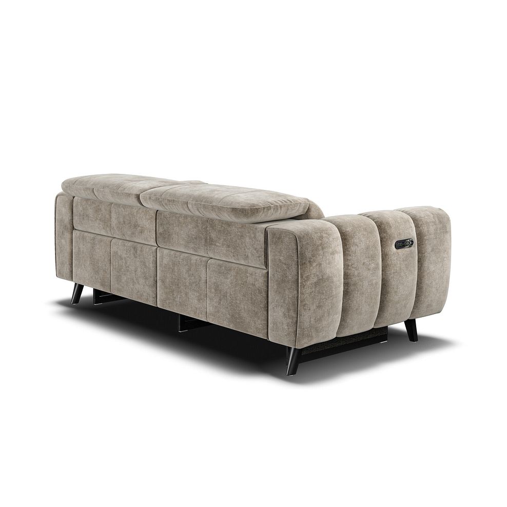 Seymour 3 Seater Recliner Sofa With Power Headrest in Descent Taupe Fabric 5
