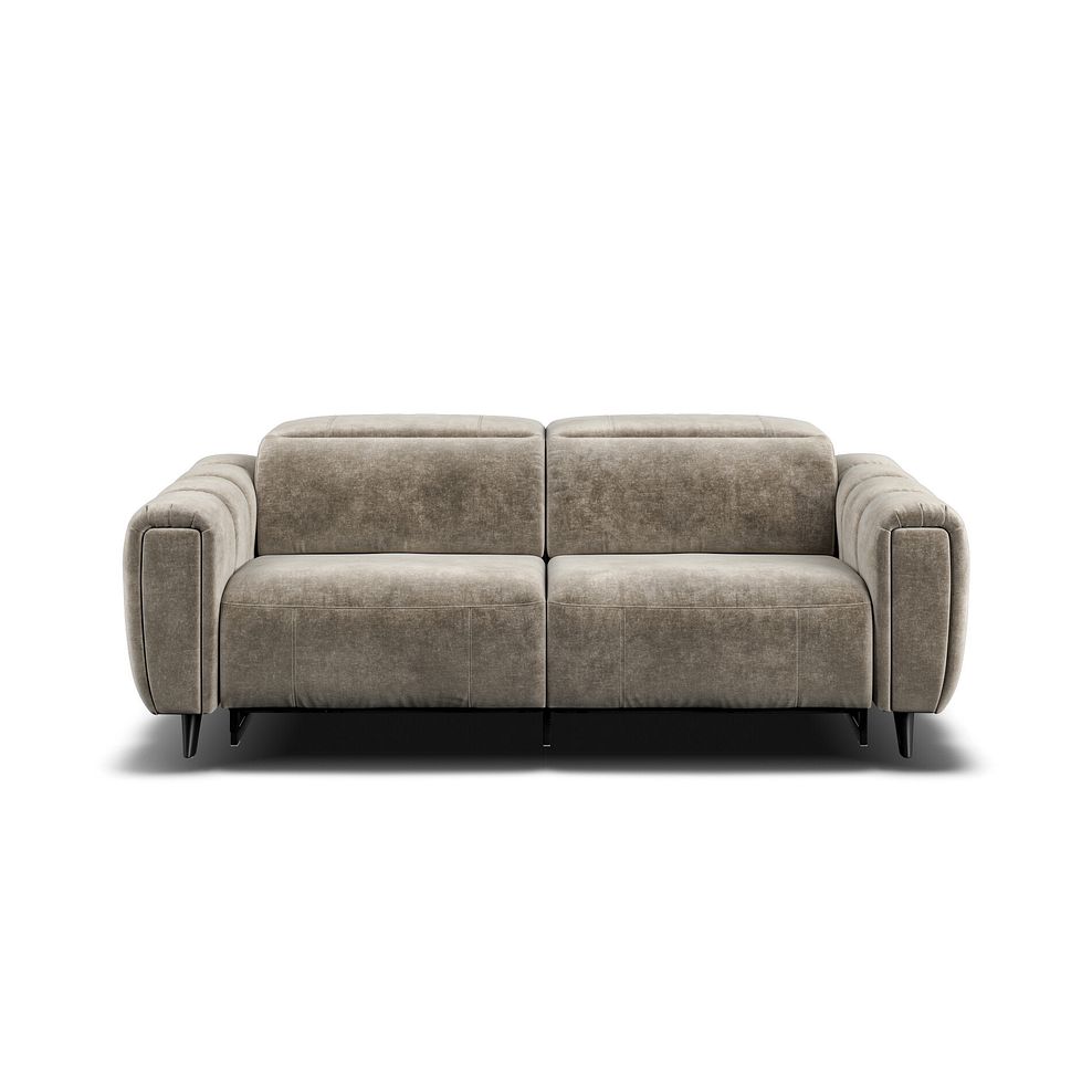 Seymour 3 Seater Recliner Sofa With Power Headrest in Descent Taupe Fabric 6