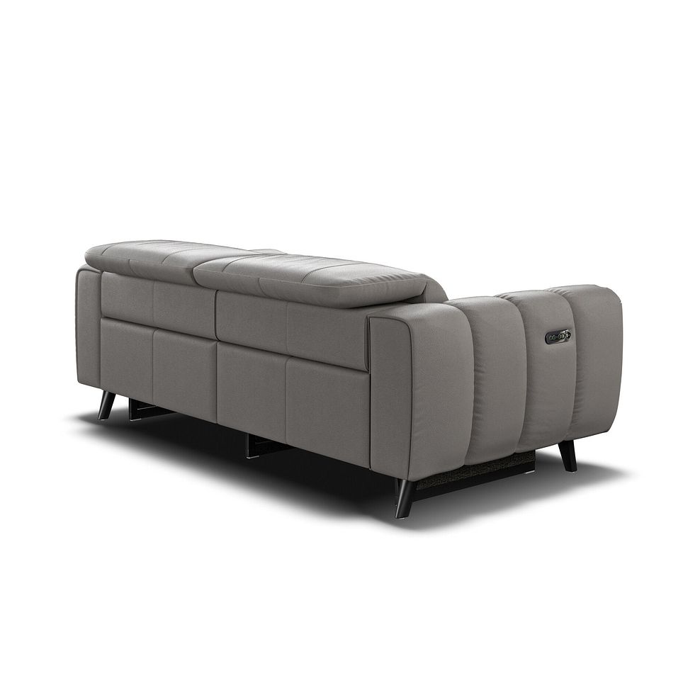 Seymour 3 Seater Recliner Sofa With Power Headrest in Elephant Grey Leather 5
