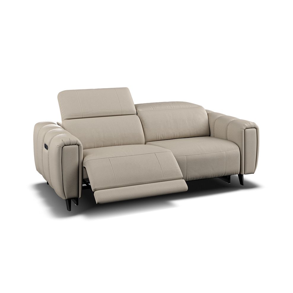 Seymour 3 Seater Recliner Sofa With Power Headrest in Pebble Leather Thumbnail 2