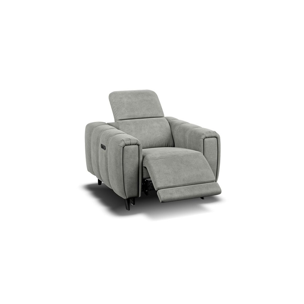 Seymour Recliner Armchair With Power Headrest in Billy Joe Dove Grey Fabric 2