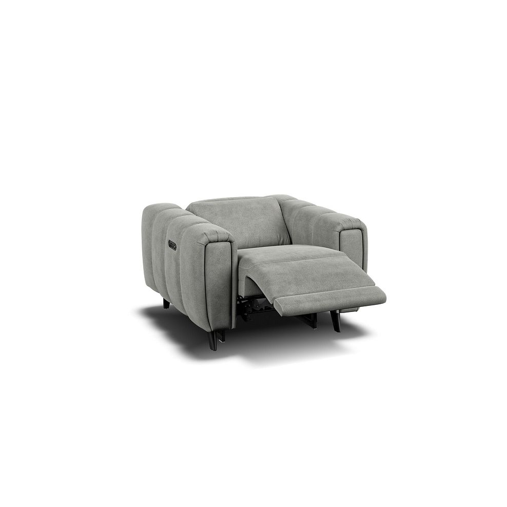 Seymour Recliner Armchair With Power Headrest in Billy Joe Dove Grey Fabric 3