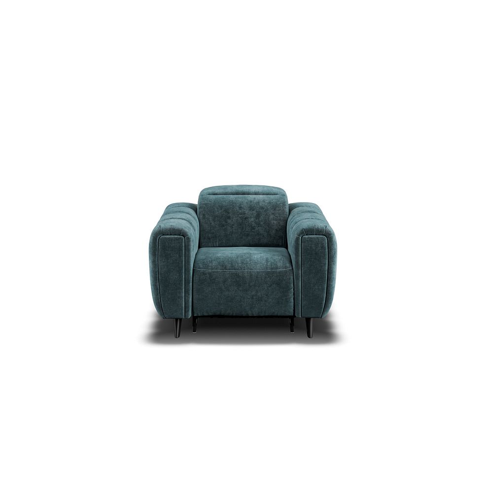 Seymour Recliner Armchair With Power Headrest in Descent Blue Fabric 9