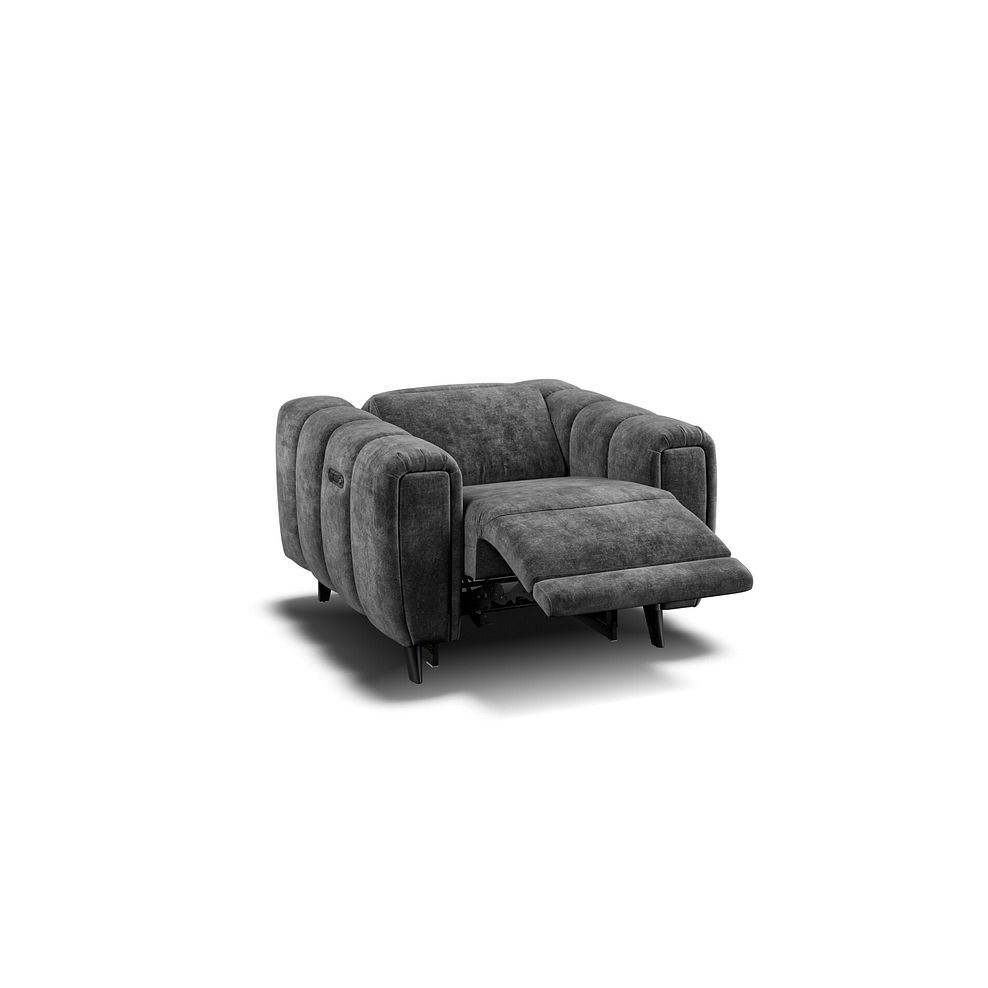 Seymour Recliner Armchair With Power Headrest in Descent Charcoal Fabric 3
