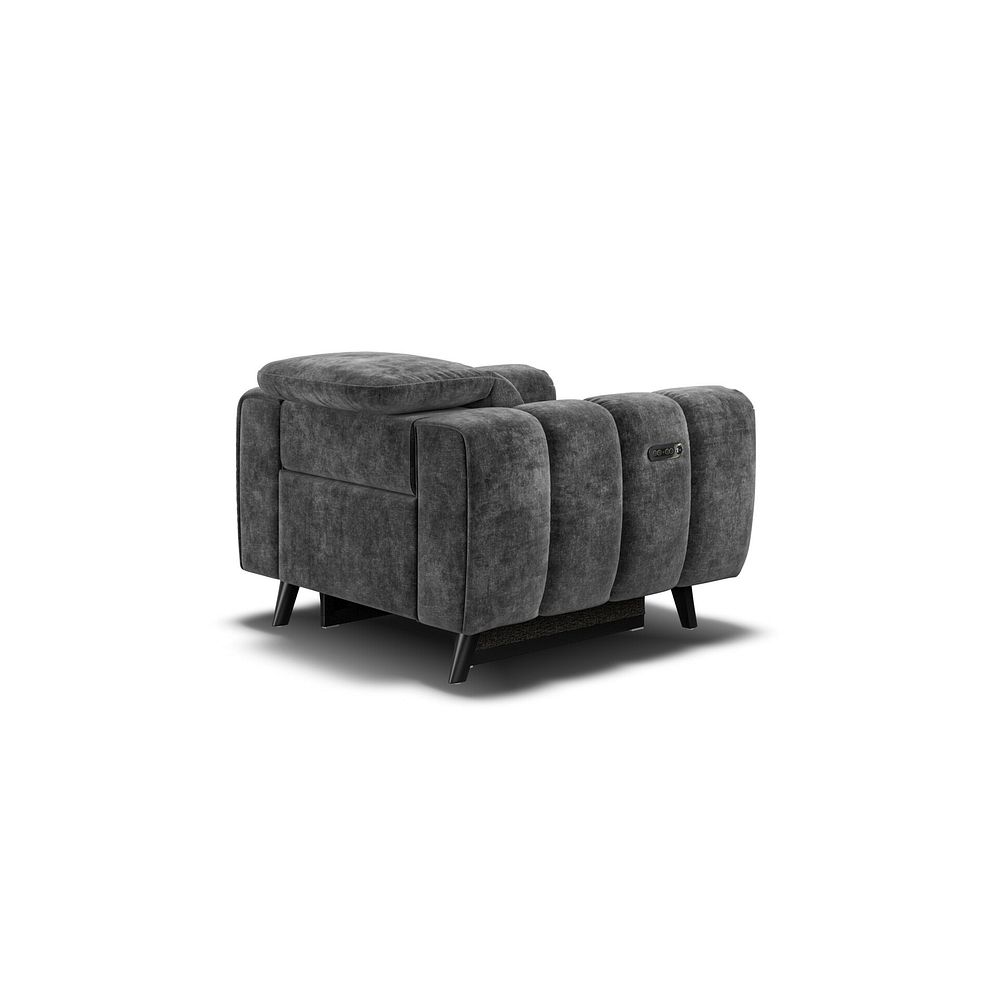 Seymour Recliner Armchair With Power Headrest in Descent Charcoal Fabric 4