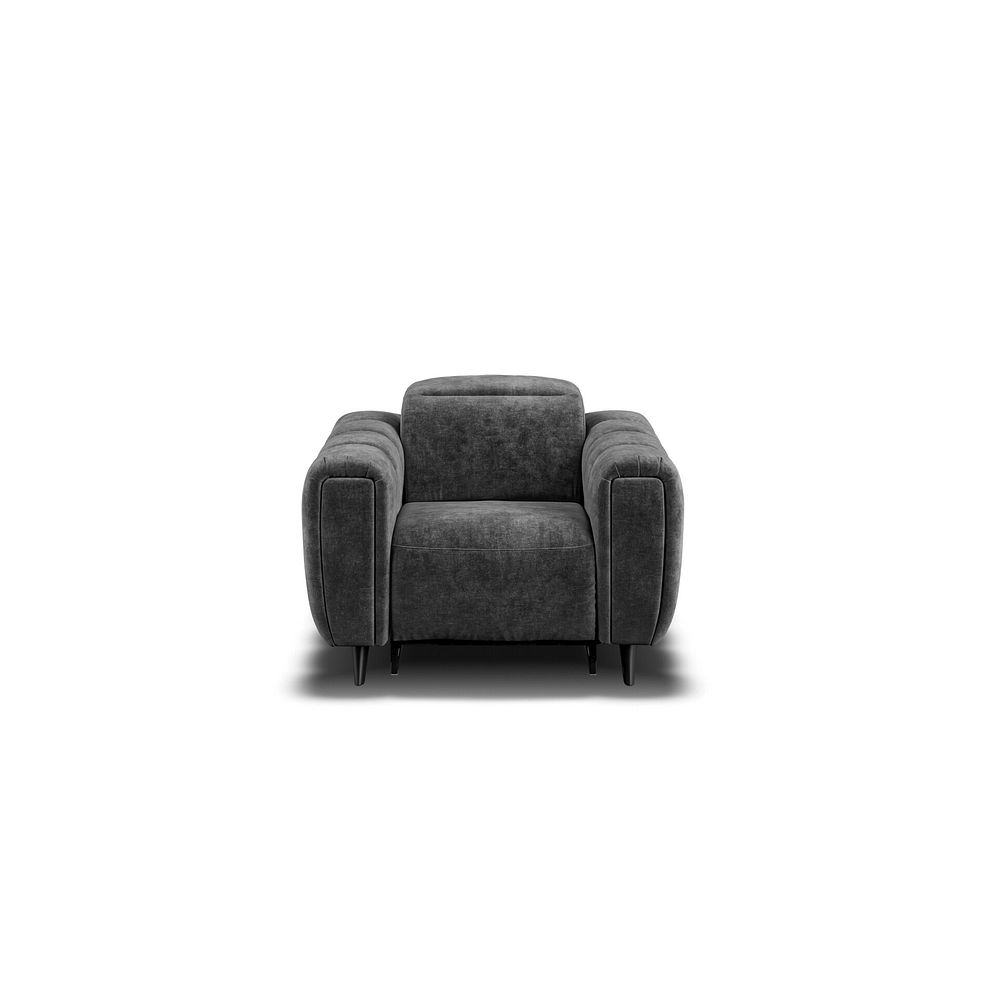 Seymour Recliner Armchair With Power Headrest in Descent Charcoal Fabric 5