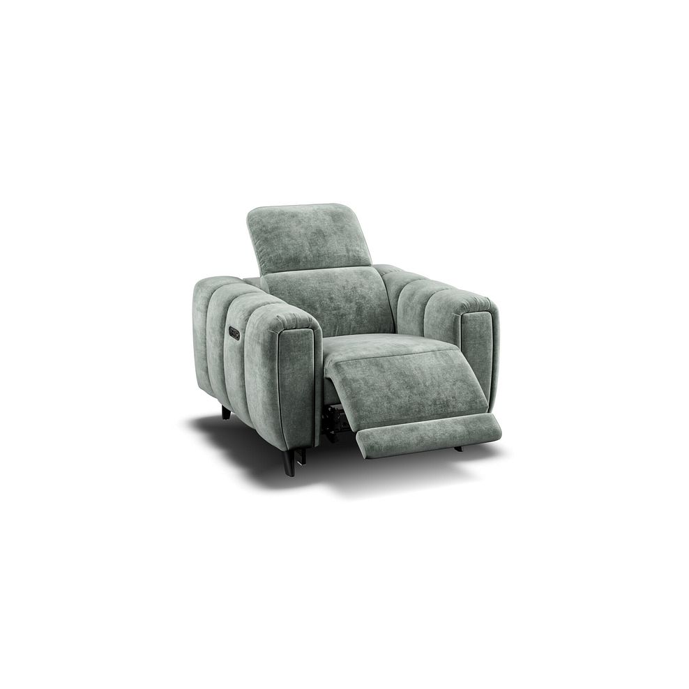 Seymour Recliner Armchair With Power Headrest in Descent Pewter Fabric Thumbnail 2