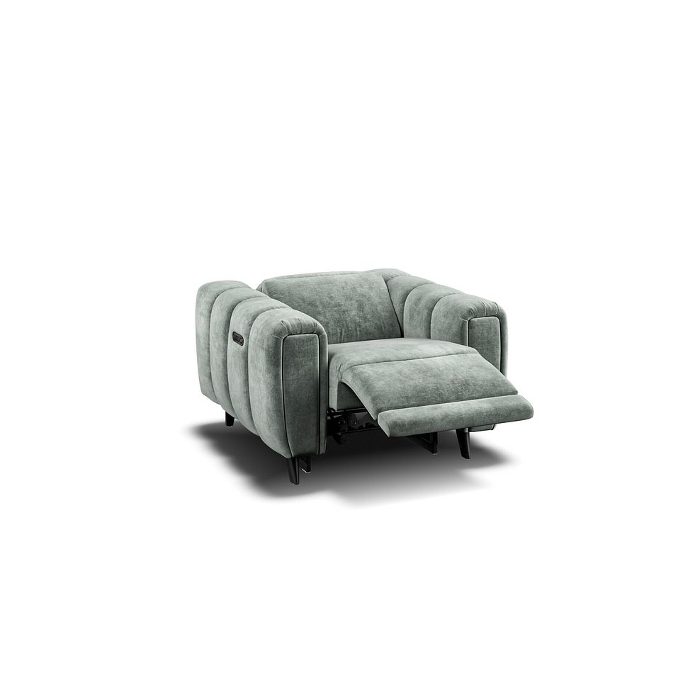 Seymour Recliner Armchair With Power Headrest in Descent Pewter Fabric 3