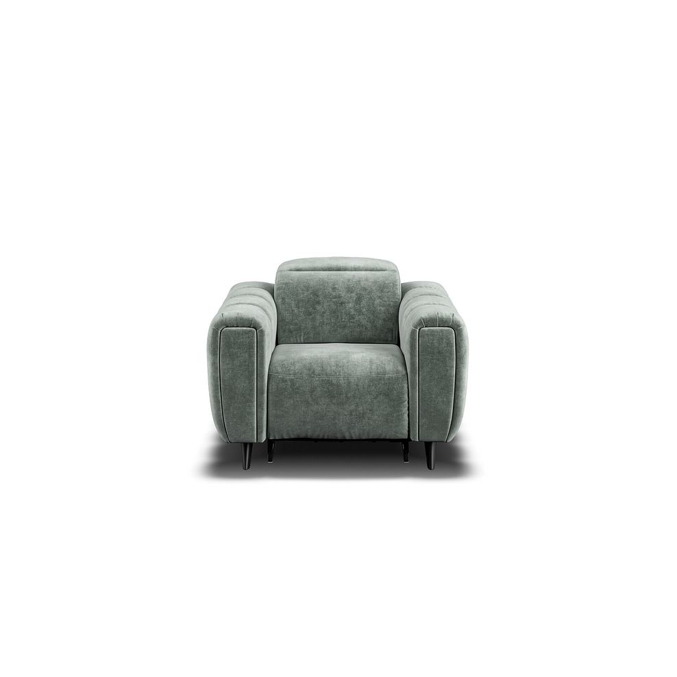 Seymour Recliner Armchair With Power Headrest in Descent Pewter Fabric 5