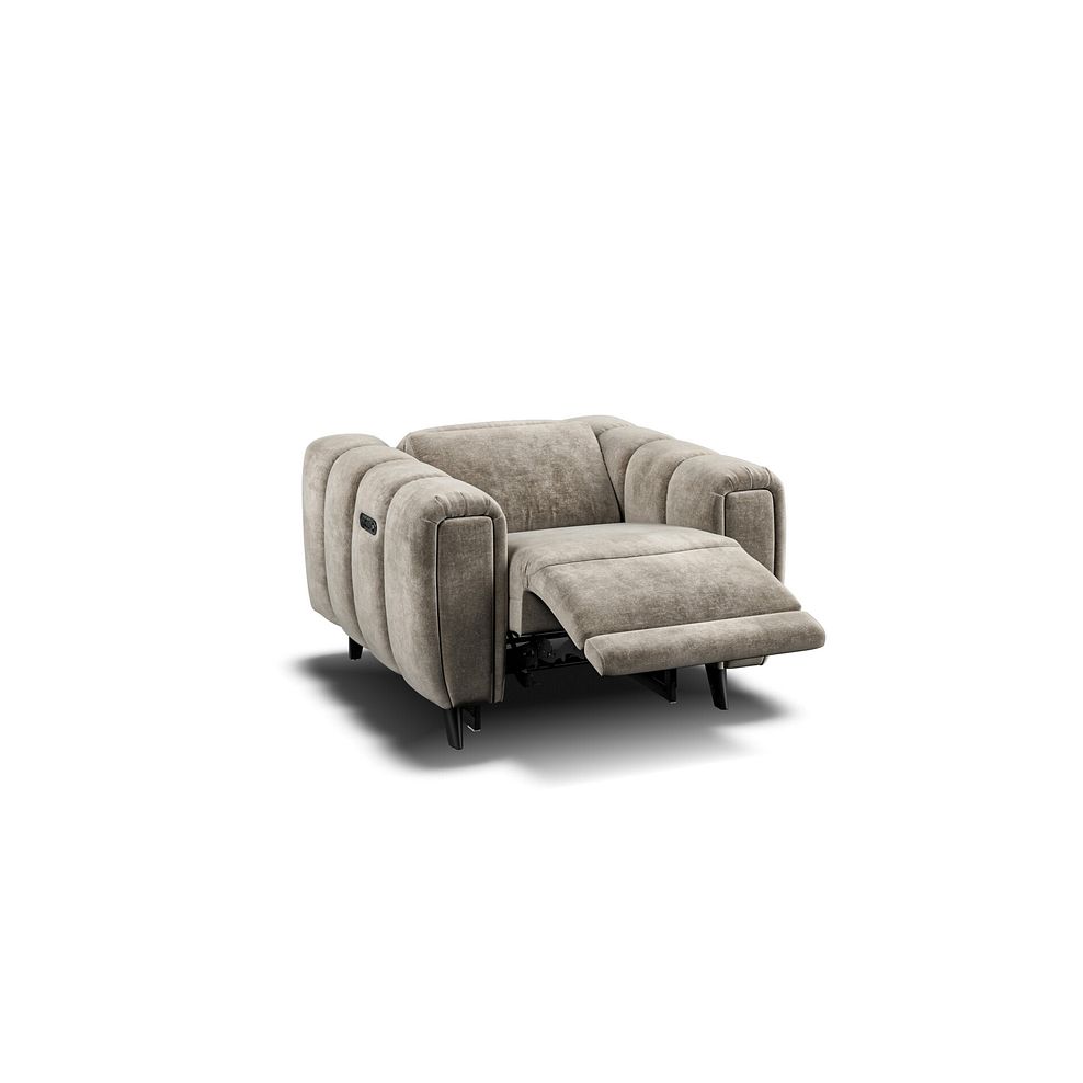 Seymour Recliner Armchair With Power Headrest in Descent Taupe Fabric 3