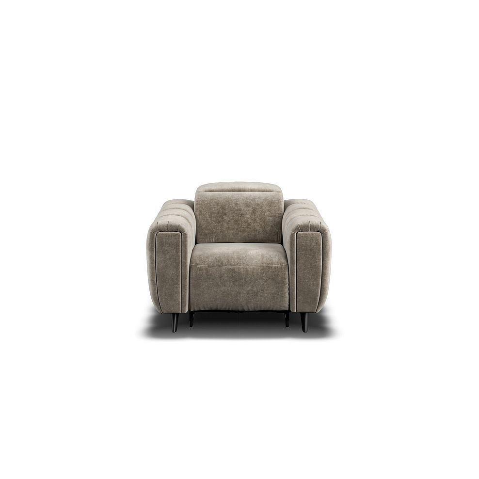 Seymour Recliner Armchair With Power Headrest in Descent Taupe Fabric 5