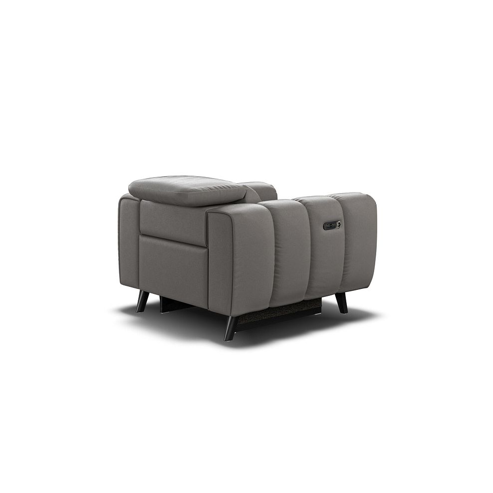 Seymour Recliner Armchair With Power Headrest in Elephant Grey Leather 4