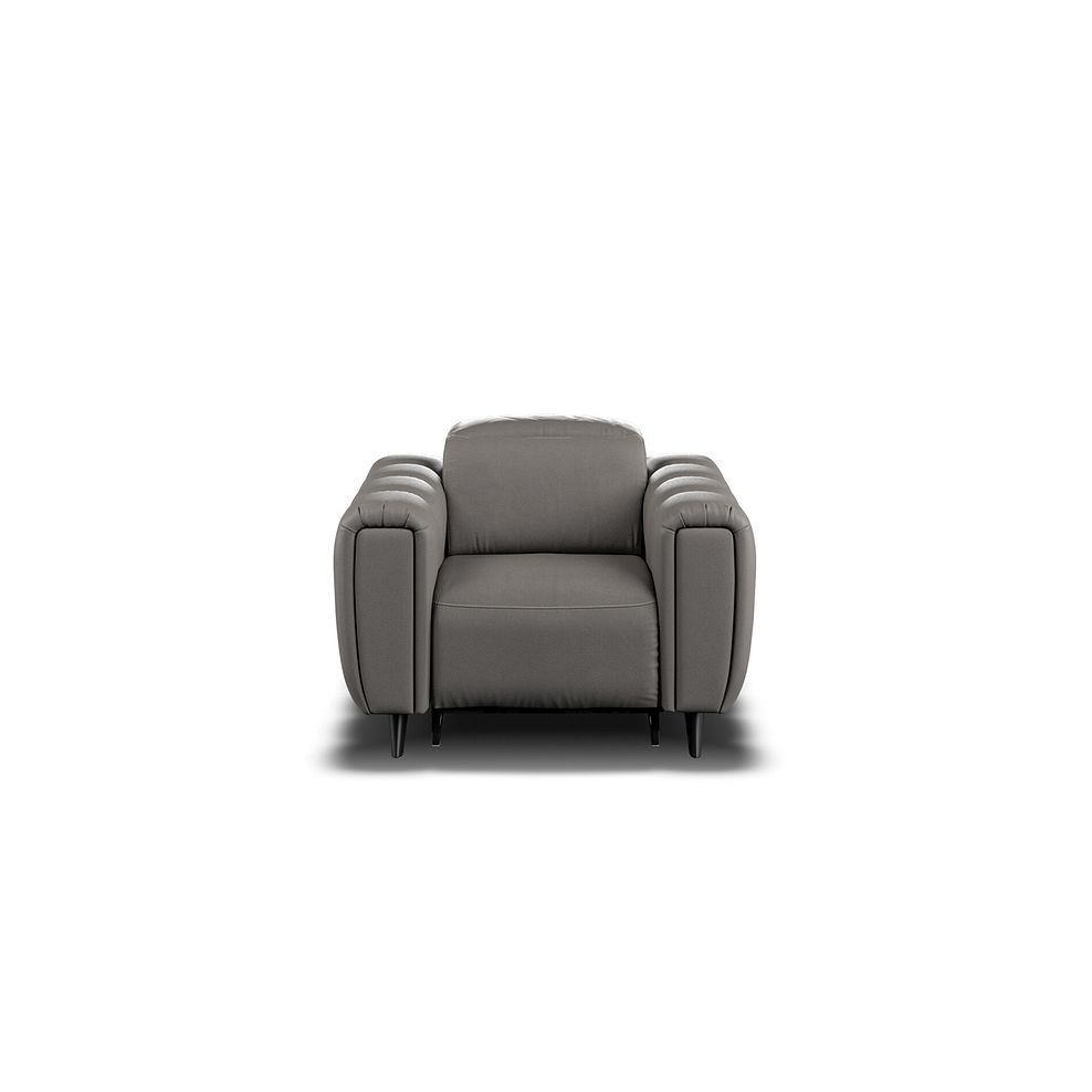 Seymour Recliner Armchair With Power Headrest in Elephant Grey Leather Thumbnail 5