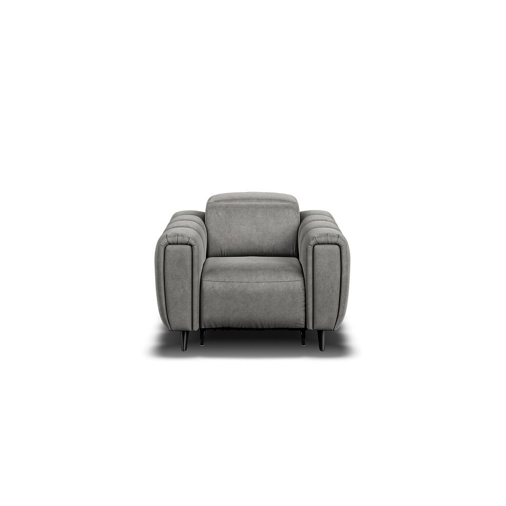 Seymour Recliner Armchair With Power Headrest in Maldives Dark Grey Fabric 5